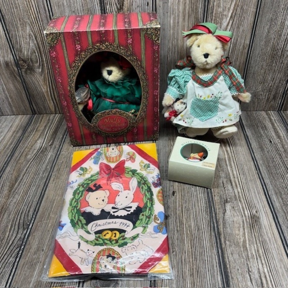 MUFFY VANDERBEAR Little Fir Tree Holiday Christmas Lot Snowbear Ornament